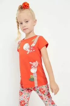 Детская хлопковая футболка Mayoral, оранжевый