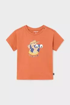Детская хлопковая футболка Mayoral, оранжевый