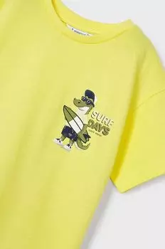 Детская хлопковая футболка Mayoral, желтый
