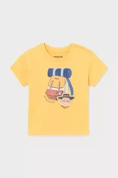 Детская хлопковая футболка Mayoral, желтый