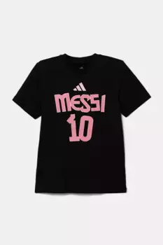 Детская хлопковая футболка MESSI adidas Performance, черный