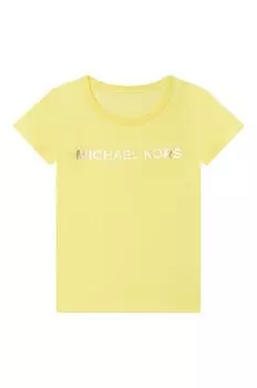 Детская хлопковая футболка Michael Kors R15110.156, желтый