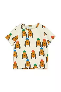 Детская хлопковая футболка Mini Rodini, белый