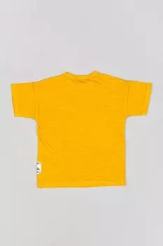 Детская хлопковая футболка на молнии Zippy, оранжевый