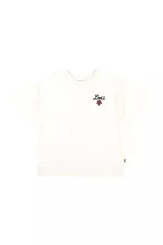 Детская хлопковая футболка Oversized Levis Rose Tee Levi's, бежевый
