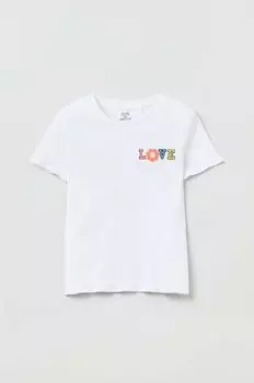 Детская хлопковая футболка OVS, белый