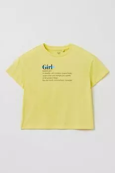 Детская хлопковая футболка OVS, желтый