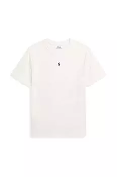 Детская хлопковая футболка Polo Ralph Lauren, белый