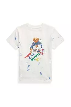 Детская хлопковая футболка Polo Ralph Lauren, белый