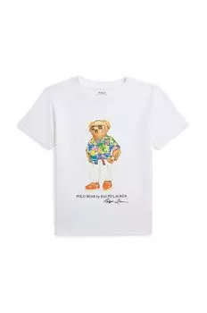 Детская хлопковая футболка Polo Ralph Lauren, белый