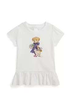 Детская хлопковая футболка Polo Ralph Lauren, белый