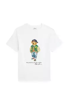 Детская хлопковая футболка Polo Ralph Lauren, белый