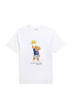Детская хлопковая футболка Polo Ralph Lauren, белый