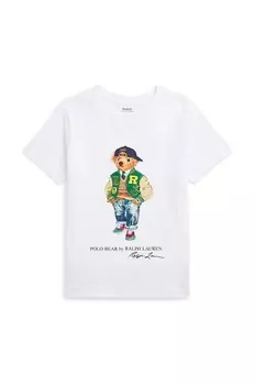 Детская хлопковая футболка Polo Ralph Lauren, белый