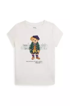 Детская хлопковая футболка Polo Ralph Lauren, белый