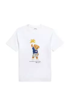 Детская хлопковая футболка Polo Ralph Lauren, белый