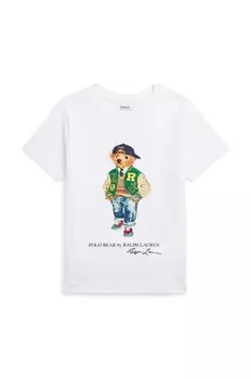 Детская хлопковая футболка Polo Ralph Lauren, белый