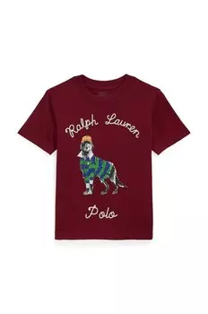 Детская хлопковая футболка Polo Ralph Lauren, красный