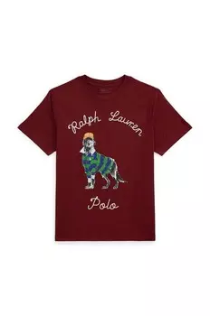 Детская хлопковая футболка Polo Ralph Lauren, красный