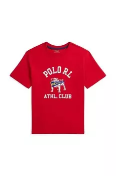 Детская хлопковая футболка Polo Ralph Lauren, красный