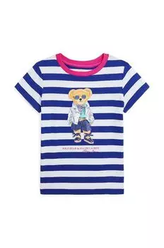 Детская хлопковая футболка Polo Ralph Lauren, синий