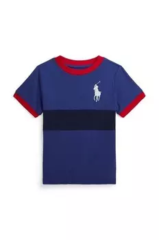 Детская хлопковая футболка Polo Ralph Lauren, синий