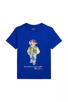 Детская хлопковая футболка Polo Ralph Lauren, синий