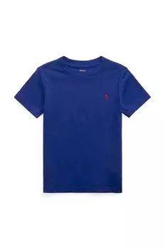 Детская хлопковая футболка Polo Ralph Lauren, темно-синий