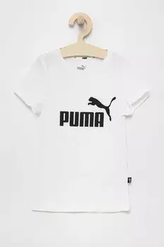 Детская хлопковая футболка Puma, белый