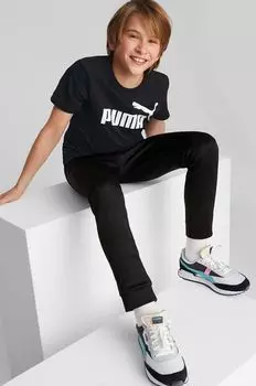 Детская хлопковая футболка Puma, черный