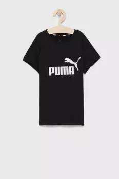Детская хлопковая футболка Puma, черный