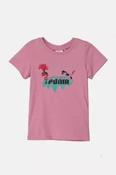 Детская хлопковая футболка Puma X TROLLS Tee, розовый