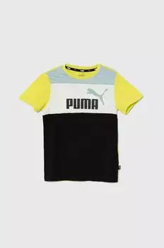 Детская хлопковая футболка Puma, зеленый