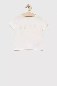 Детская хлопковая футболка Roxy, белый