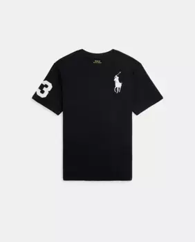 Детская хлопковая футболка с Большим Пони Polo Ralph Lauren, черный