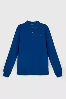 Детская хлопковая футболка с длинными рукавами United Colors of Benetton, синий