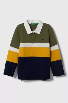 Детская хлопковая футболка с длинными рукавами United Colors of Benetton, мультиколор