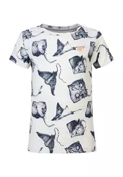 Детская хлопковая футболка с принтом морских животных Duson noppies, цвет Whisper Whit