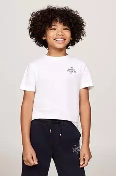 Детская хлопковая футболка Tommy Hilfiger, белый