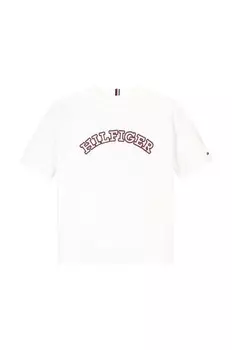 Детская хлопковая футболка Tommy Hilfiger, белый