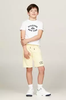 Детская хлопковая футболка Tommy Hilfiger, белый