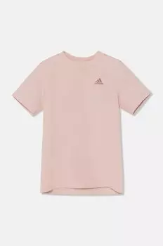 Детская хлопковая футболка U SL Tee adidas, розовый