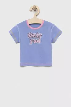 Детская хлопковая футболка United Colors of Benetton, фиолетовый