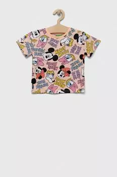 Детская хлопковая футболка United Colors of Benetton, оранжевый