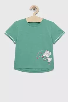 Детская хлопковая футболка United Colors of Benetton, зеленый