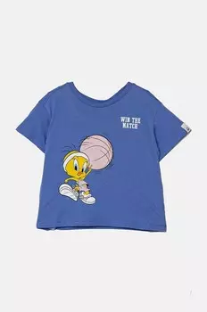 Детская хлопковая футболка United Colors of Benetton, синий