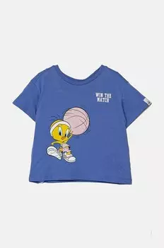 Детская хлопковая футболка United Colors of Benetton, синий