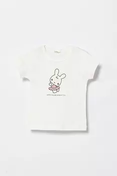 Детская хлопковая футболка United Colors Of Benetton, белый