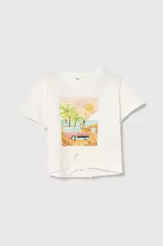 Детская хлопковая футболка Zippy, белый