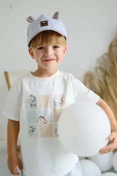 Детская хлопковая кепка с козырьком ANASTAZY Jamiks, бежевый